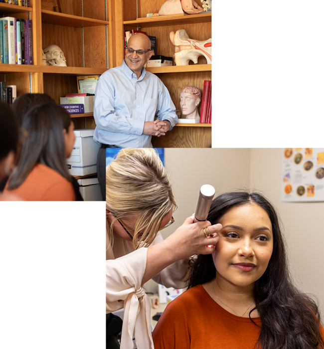 overlapping images of people in speech, language, hearing sciences