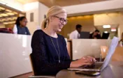 Student working at a computer