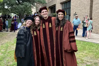 Liberty, Malinda, Jacob, and Erica at graduation