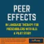 Icon for paper, title: Peer Effects in Language Therapy for Children with DLD: A Pilot study.  Dark blue background with white and yellow text.  Small orange block at bottom of image with full citation and CL3 lab logo.